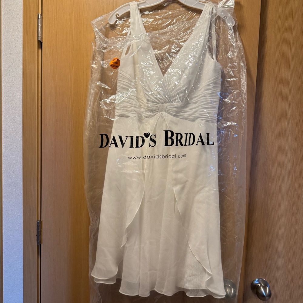David’s Bridal White Mini dress